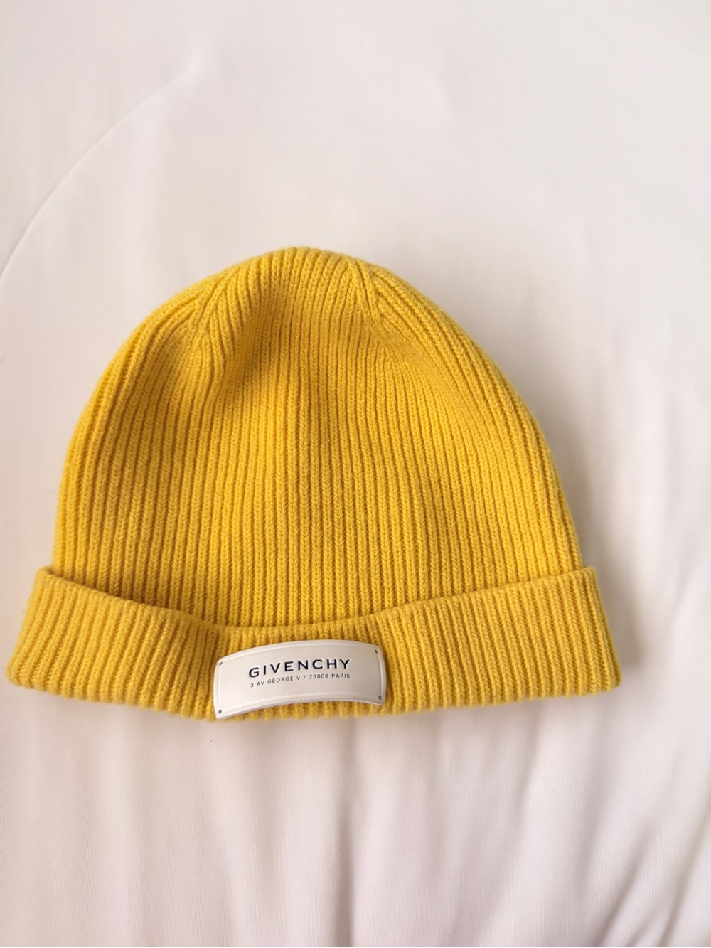 Givenchy Yellow Wool Cashmere Logo Beanie